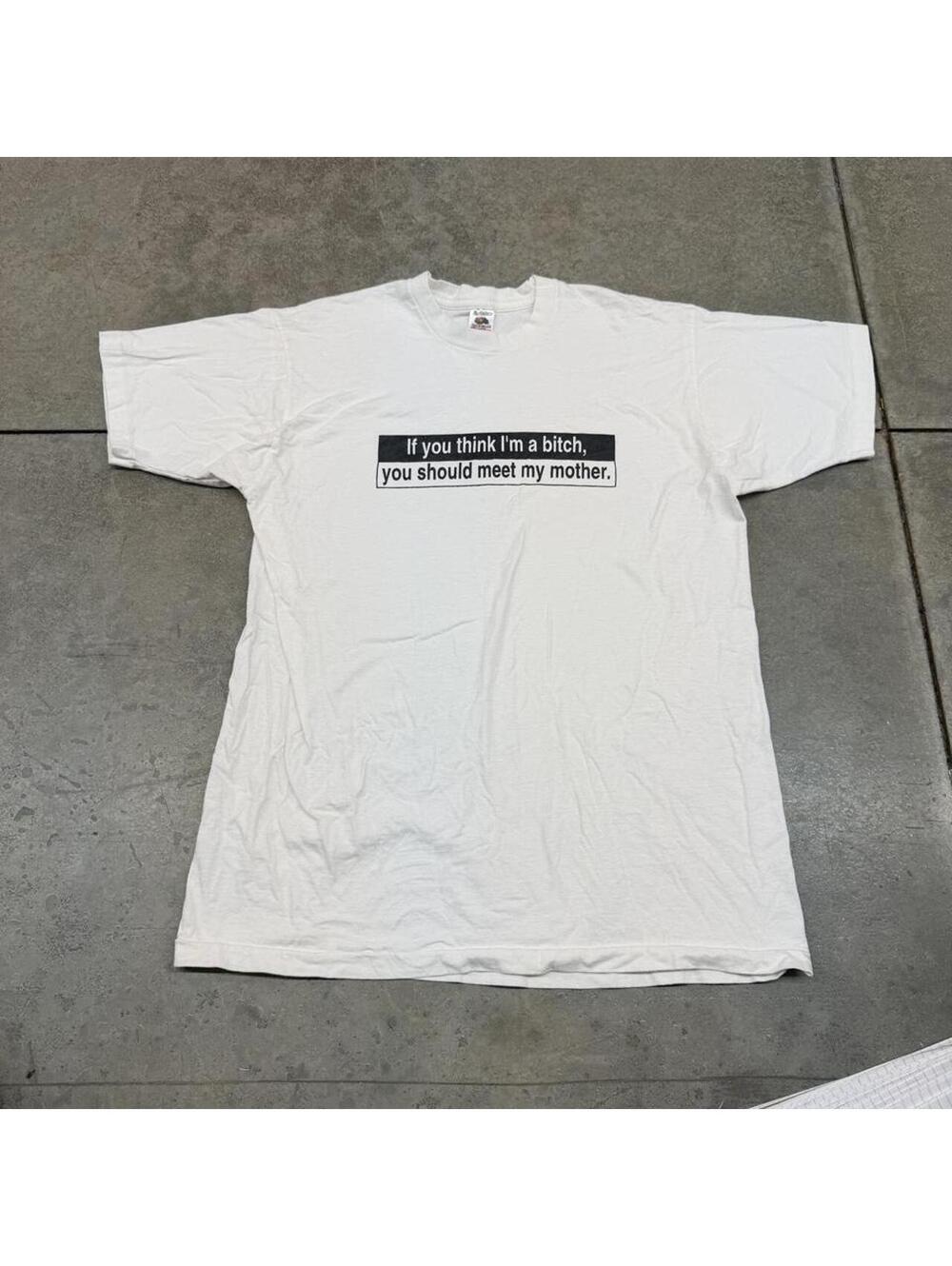 vintage if you think im a b you should meet my mother usa joke humor shirt